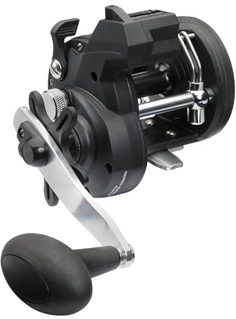 Abu Garcia Cardinal® Trolling Line Counter Carrete - Seguimiento de líneas de precisión, Capacidad de línea Alta, Agua Dulce y Salada, salmón, Lucio y Trucha de Lago, Black, 20 LC | Right Hand