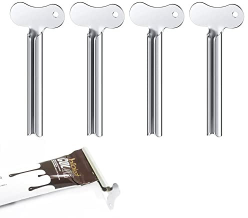Olakin 4 Pezzi Spremi Tubetti Dentifricio, Strizzatubetti, Strizza Dentifricio, Spremitore per Tubi in Acciaio Inossidabile