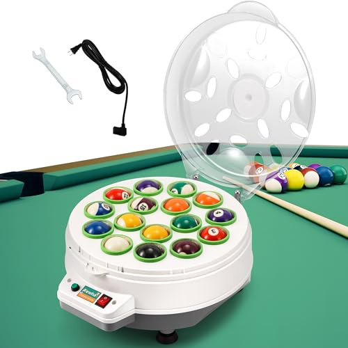 Newhai Upgraded Pool Ball Cleaning Machine Electric Billiard Ball Cleaner Polishing Machine Automatic Snooker Washing Machine 16 Balls 110V