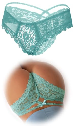 ohmydear Stringtrosor för damer, 1/2/3-pack, sexiga trosor, stora storlekar, erotiska underkläder, hipstertrosor, brasilianska trosor, med spets, justerbar linning, underbyxor