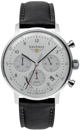 Bauhaus Herrenuhr Solar Chronograph mit Lederband 2086-1