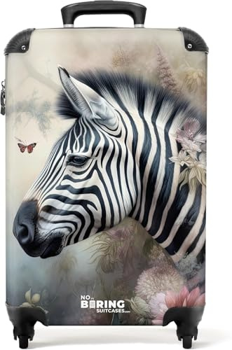 NoBoringSuitcases.com Handgepäck Koffer, Reisekoffer, Reisetasche mit Rollen, Hartschalenkoffer, Trolley Handgepäck, Koffer Handgepäck, Trolley, Handgepäck 55x40x20 cm (Zebra - Rosa)