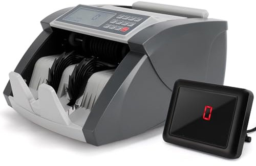 Banknotenzähler, Falschgeld Erkennen, Bildschirmanzeige Geldzähler, Verfügbar für Eurodollar und Britische Pfund Sowie, Zählt sicher 1300 Geldscheine in der Minute