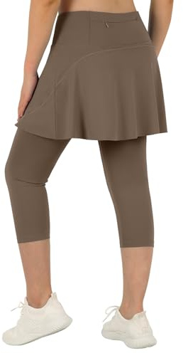 ANIVIVO Skirted Leggings for Women with Pockets, Tennis Yoga Pleated Skirt with Leggings