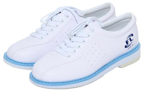 JiuQing Bowlingskor Herr Dam Lätta snörning Bowling Träningsskor Glidsula för barn,White,37 EU