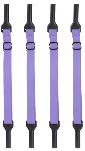 sourcing map 4pcs Glasses Strap No Tail Eye Glasses Holders Around Neck Adjustable Spandex Sunglasses Straps Cords Eyewear String Lanyard Retainer for Men Women Children, Light Purple