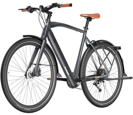 Fafrees F700M 250W Electric Bike 100KM Range, Lightweight 19.5kg City E-Bike with 36V 10Ah Removable Battery, 25KM/H Speed, 9-Speed Gears, Hydraulic Brakes (Black)