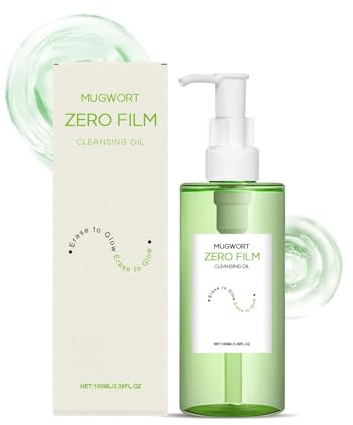 Huile nettoyante Zero Film 100 ml à l'armoise - Huile nettoyante en profondeur avec blé et herbe verte - Démaquillage quotidien - Hydratante et apaisante