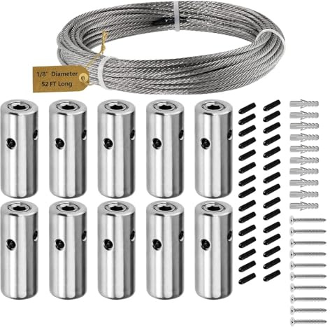 Kit di rete metallica, sistema di griglia da giardino in acciaio inox, per esterni, traliccio da giardino con viti, cilindrica, chiave a brugola, sistema di traliccio portatile per casa colonica