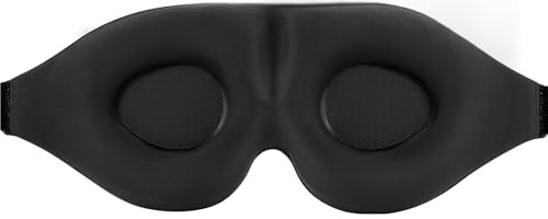 Masque de Nuit 3D pour Hommes et Femmes - Ergonomique Masque de Sommeil qui Bloque la Lumière pour Dormir, les Siestes, la Méditation, les Voyages (Noir)
