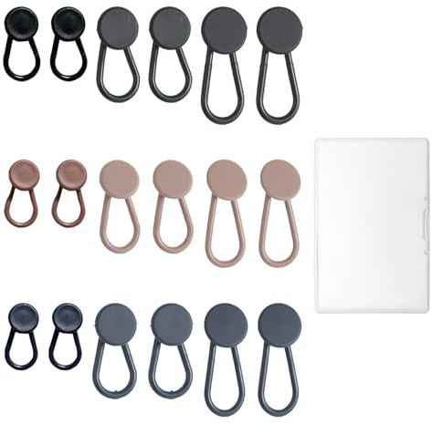 18 Pcs Extensor de Cintura para Pantalones de plástico, Botones Ajustables, Extensión de Botón para Jeans, Set de Botones Expansores para Hombre y Mujer, extensión de botón de pantalón para embarazo