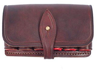 VlaMiTex J3 Cartuccia Borsa in pelle per cartucce da 20 calibro, Marrone