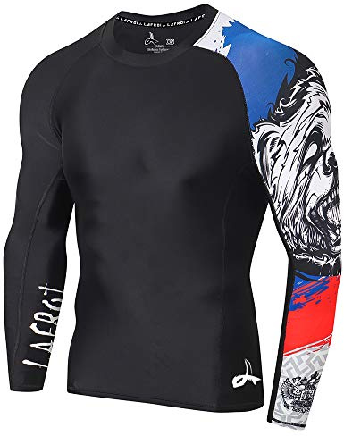 LAFROI Långärmad herr UPF 50+ Baselayer Skins Performance Fit Compression Rash Guard-CLYYB