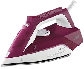 Beko - SIM3126R - Ferro da Stiro, 2600 Watt, Stiro Verticale, Pulizia Automatica, 240 ml - Rosso