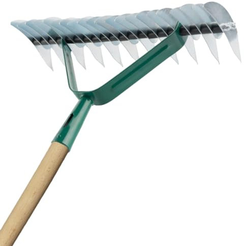 SolaDirect Lawn Aerator Scarifier with Handle, Effective Manual Lawn Grass Soil Aeration and Scarification for Lawn Care & Maintenance, Hand Dethatching Rake, Moss Removal Garden Tool