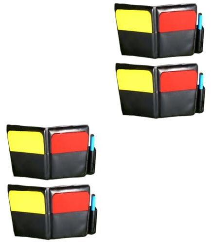 Yardwe 4 Sätze Schiedsrichterkarten Fußball-Schiedsrichterausrüstung Schiedsrichter Brieftasche Fußball Schiedsrichter Set Fußball Schiedsrichter Karten Fußball-Schiedsrichterpfeife Black
