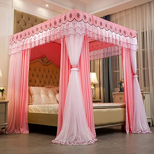 Elegante cortina de cama con dosel con dosel de doble capa para camas individual/king (150 x 200 x 200 cm), ideal para decoración y protección de dormitorio de niñas