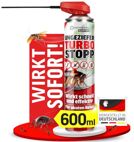 HEIMWERT Insektenspray Akut gegen Ungeziefer – Sofortige Wirkung mit Langzeitschutz gegen Ameisen, Mücken, Fliegen, Silberfische, Spinnen uvam - Spray Mittel für Wohnung + Garten 600 ml (600ml)