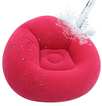 Générique Canapé Gonflable PVC Pouf Fauteuil Gonflable Pouf en Tissu Doux Floqué Canapé Paresseux Salon De Jardin pour Extérieur Et Intérieur Siège pour Adultes Et