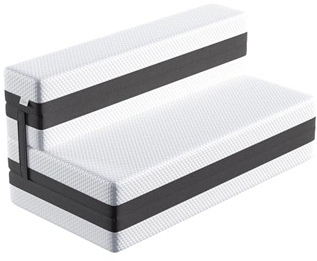 TeQsli Colchón Plegable, colchón de Invitados, sofá Cama 3 en 1 y colchón Plegable con Funda Lavable y extraíble para casa, Camping o Viajes (140 x 200 x 15 cm)