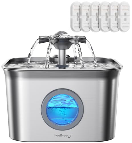 2.8L Cat Water Fountain for Drinking Stainless Steel