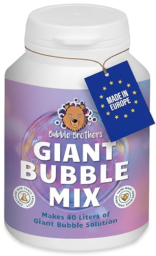 Bubble Brothers Giant Bubbles Solution Powder 160g – Makes Up to 40L, Concentrated Refill for Wands & Sticks, Outdoor Fun for Kids, Parties, Garden Play & Events Bubble Mixture.