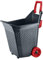 REPLOOD Carrito Kart con ruedas rojas porta leña jardín plantas flores capacidad 76 l