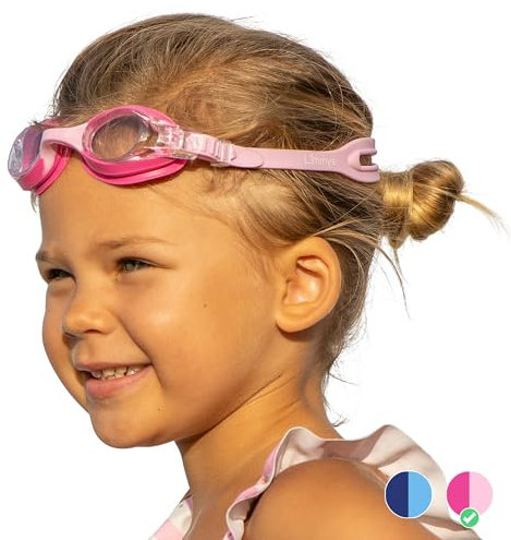 Limmys Lunettes Piscine Enfant Anti-buée avec Protection UV, Ajustement Confortable et Étui Inclus – Pour Fille et Garçon 3–12 Ans
