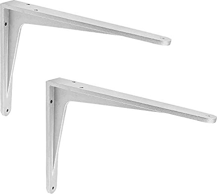 ALPENSTAHL Schwerlastkonsole Aluminium Silber matt | Sparta | 2 Stück Schwerlastwinkel für die Wandmontage | Winkelkonsole schwerlast: 190 x 165 x 32 mm | Tragkraft: 180 kg | Regalwinkel