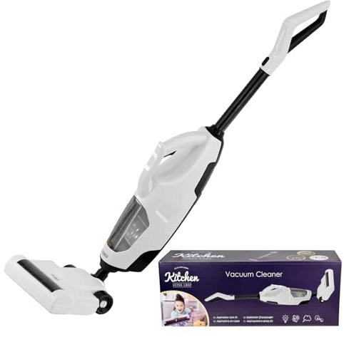 The Magic Toy Shop Toy Hoover with Suction and Sounds - Kids Cleaning Set Role Play Toys for 3 Year Old Kids Hoover with Realistic Function & Attachments