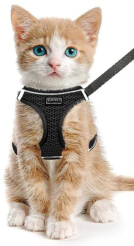 LOS ANDES Katzengeschirr mit Leine, Geschirr ausbruchsicher für Katze Verstellbar Brustgeschirr Cat Harness Reflektierend, Katzenleine mit Geschirr für Katzen,Welpen