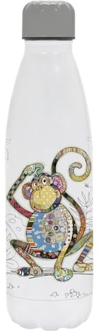 Lesser & Pavey 500ml Stainless Steel Water Bottle | Eco Friendly Stainless Steel Bottle With Lid & Carry Handle | Monty Monkey Stainless Steel Bottles For Office, Sports or On The Go - Bug Art