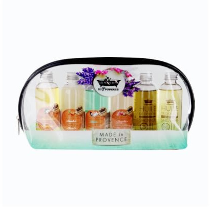 GIPHAR Trousse découverte Les Petits Bains de Provence - Kit de Soins pour la Peau - Corps - Naturelle - Argan, Amande - Fleur de Coton, Amande, Magnolia, Argan - Unisex
