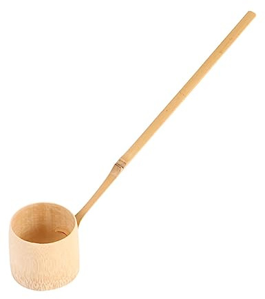 MAGICLULU Bamboo Tea Spoon 9.84In Long Handle Japanese Water Ladle Wooden Matcha Dipper for Tea Ceremony Kitchen and Garden Use