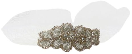 DRESSOOS Headdress Maille Avec Décor Diamant Pour Femme Accessoire Élégant Pour Festivals Et Célébrations Blanc