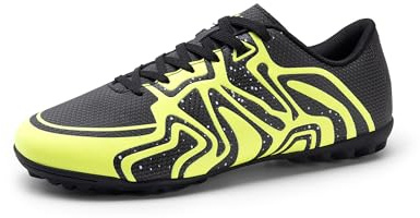 DREAM PAIRS Botas de Fútbol Sala Hombre Zapatos de Fútbol al Aire Libre Tacos Deporte,Size 43,Negro/Verde Neón,DMUMSO2502