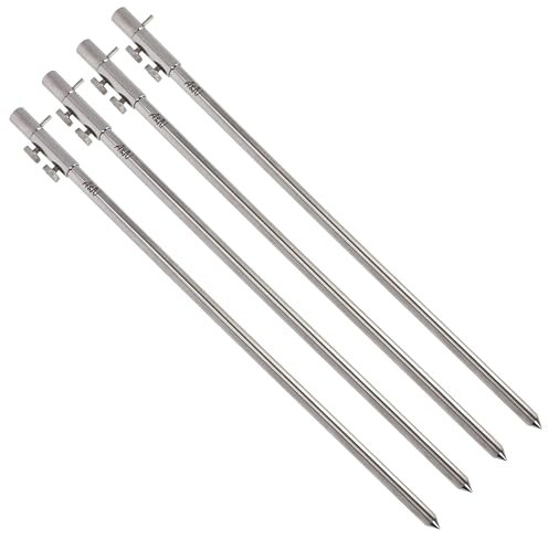 4 Stück Rutenhalter Bankstick Edelstahl Storm Pole 30-50cm