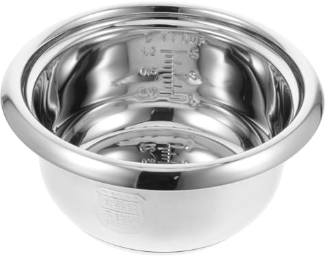 PRETYZOOM 23cm 304 Stainless Steel Rice Cooker, 2L Inner Lid Universal Insert Replacement Pot for Electric Cookers, Cooking Rice Steaming, Soup, Porridge