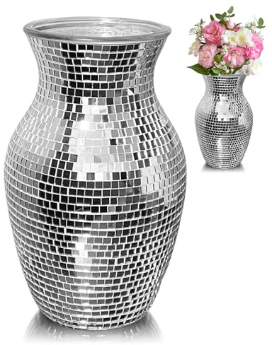 Mafagwre Vases pour Fleurs, Boule A Facette Vase Disco, Pot Fleur Disco, Boules Disco Décoratives pour Plantes, Grand Vase Disco, Jardiniere Disco Deco pour Cactus Succulent (A)