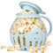 Suanzua Microwave Popcorn Maker Bucket Microwave Bowl Mini Machine Safe Silicone Lid Popcorn Maker Blue
