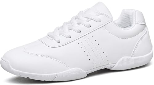 TUOTOM White Cheer Shoes for Girls Lightweight Youth Cheerleading Shoes Competition Tumbling Dance Gymnastics Tennis Sneakers 9.5 Toddler