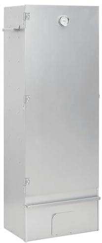 Horno ahumador para barbacoa al aire libre, acero galvanizado con virutas de madera, termómetro de amplio espacio y accesorios para jardín y patio