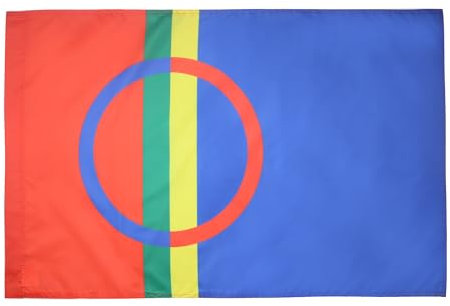 AZ FLAG - Drapeau Samis de Laponie - 150x90 cm - Drapeau Saami 100% Polyester Avec Fourreau et cordelette - Pavillon 110 g