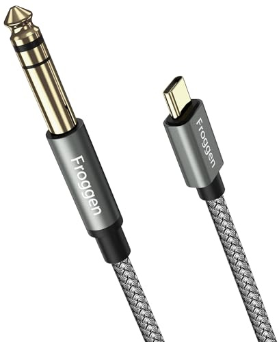 Froggen USB Typ C Klinke auf 6.35mm Klinke Kabel Aux Adapter Stereo ​Audio Gold-Plated Kabel Digital Kabel Unterstützt für Mischpult, Mikrofon, Recorder, Mixer, Verstärker usw.