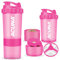 ACUNA Protein Shaker Bottle 600ml- 3 Layered Twist Off Cups For Pill & Supplement Storage - Steel Mixing Ball For Lump Free Smooth Shake- Easy To Clean Gym & Sports Shaker Bottle (Pink)