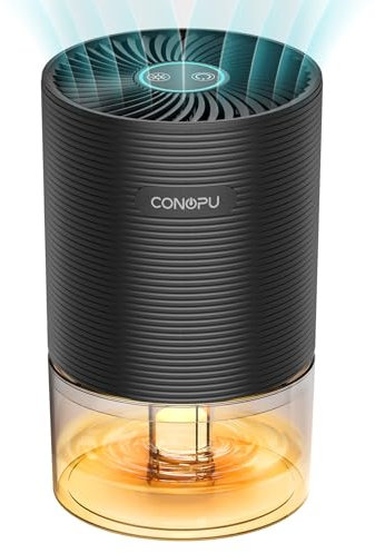 CONOPU Deumidificatore Casa Portatile Muffa, Deumidificatore Silenzioso con 7 colori Luce, Risparmio Energetico, Spegnimento Automatico