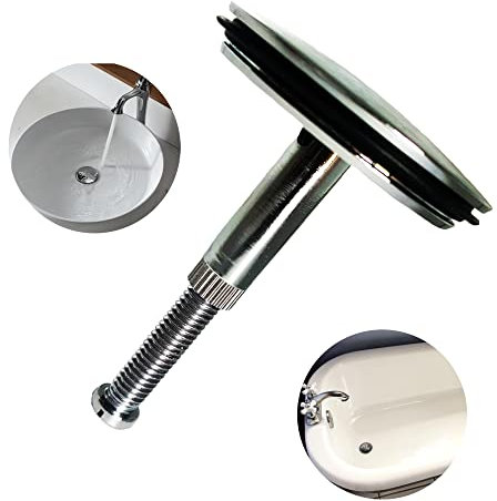 LIANCHEN D'évacuation Bouchon Baignoire 43mm Réglable Vidange Bouchon de Baignoire avec vis réglable Appareils d'égout et éviers de Cuisine pour baignoires de Type (Plage de réglage: 50-55 mm)