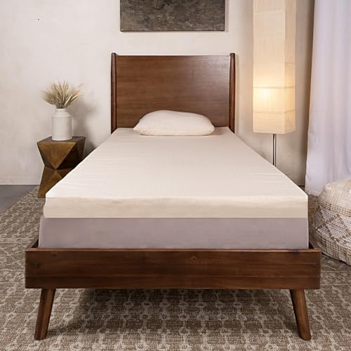 Foamma Dunlop Organic Latex Mattress Topper - Single - Medium-Firm Foam Topper Made from 100% Organic Latex Foam - GOLS Certified, Durable, Cooling, and Breathable