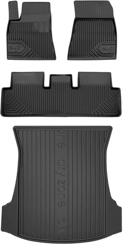 MOTOS Set de Alfombrillas de Goma y Alfombrillas de Maletero para Tesla Model 3 Desde 2017 Mejora la Comodidad de Tus Viajes con la Alfombrilla Antideslizante para Coche NO.77- Alfombrillas para Todo