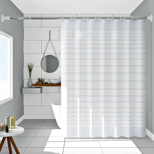 Whoiy Duschvorhang 80x200 cm Weiß, Wasserdicht Anti-schimmel und Trocknet Schnell Duschvorhang mit Ösen, PEVA Badevorhang Durchsichtig Weiss Shower Curtain für Badewanne mit Duschvorhangringen